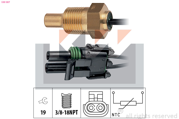 Senzor,temperatura lichid de racire 530 307 KW